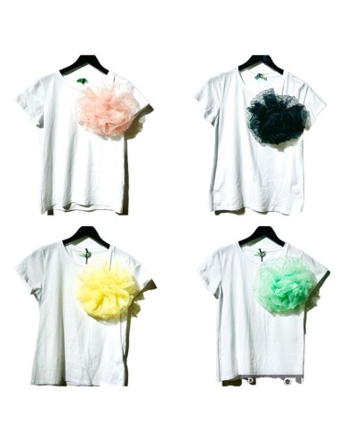 plumet camiseta algodon basica flor tul plumeti