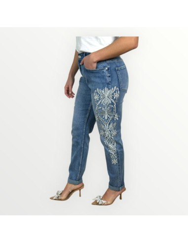 cuba pantalon vaquero mon fit bordado lateral