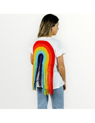arco iris camiseta cuello pico