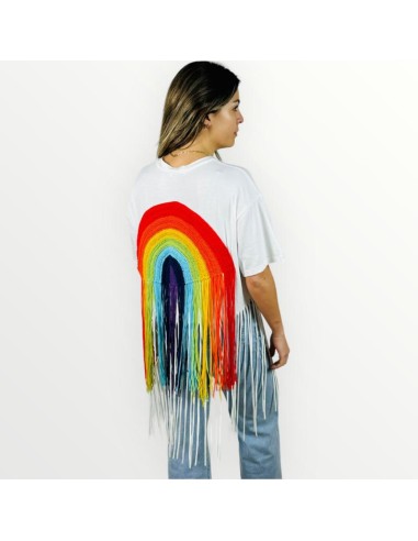 arco iris camiseta flecos