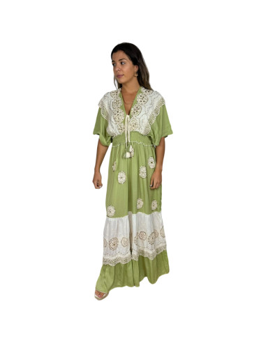 arwa vestido bohochic circulos ganchillo cintura elastica