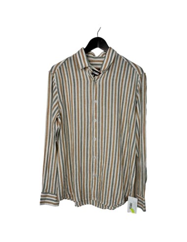 giuseppe camisa cuello camisero lino rayas tricolor