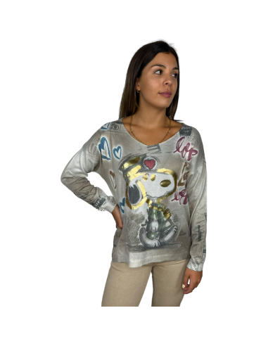 snoopy jersey punto fino estampado snoopy