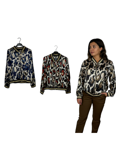 paunia bomber sedosa estampado print