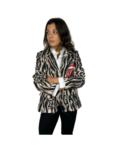 rolling blazer americana estampado cebra