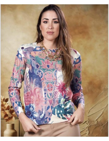 naysa jersey multicolor estampado elefante floral kahyra