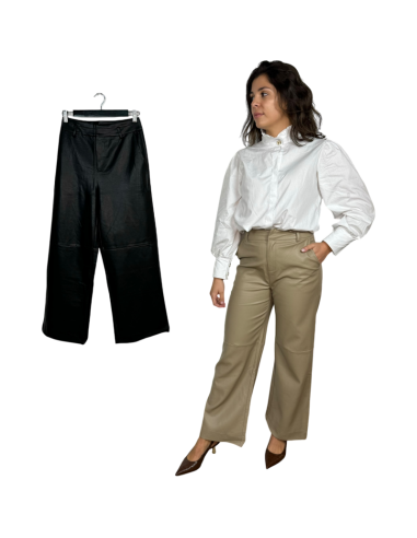 cecilia pantalon polipiel pierna ancha