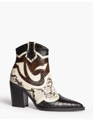 serper botin cowboy serpiente tricolor negro