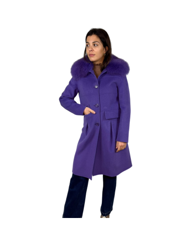 abrigo paño zorro natural morado