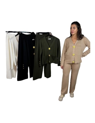 betan conjunto punto chaqueta botones