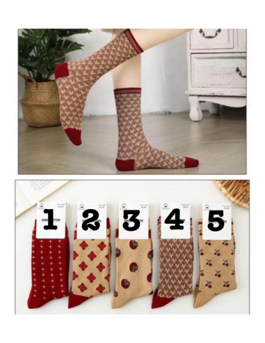 calcetines chica  combi granates